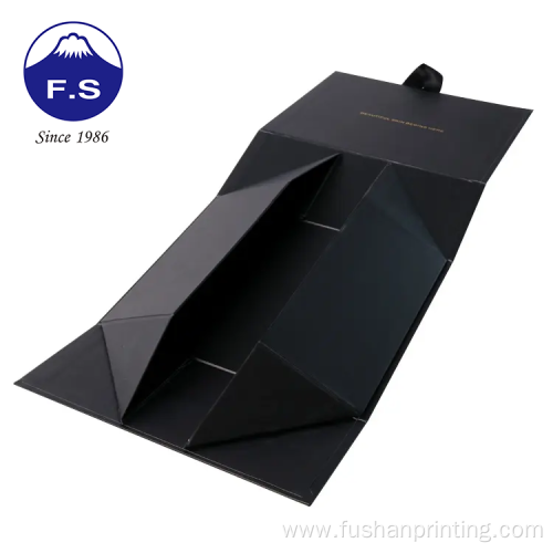 Printed Luxury Black Matte Folding Cardboard Wine Box